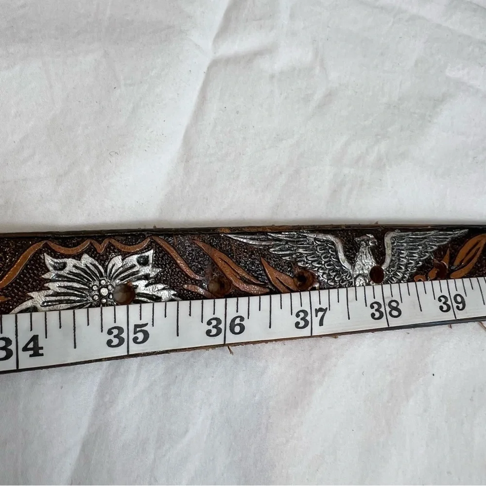 Leather Dakota Belt Co Keith eagle embossed belt size 36